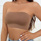 Wireless Strapless Bandeau Bra Seamless Stretch Non Padded Push Up Bralette