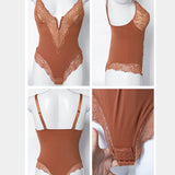 Sexy Lace Deep-V Neck Bodysuits