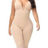 U Plunge Tummy Control Mid Thigh Bodysuit Seamless Full Body Girdles Shapewear