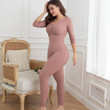 Sorelyne® Rosybrown Long Sleeves Full Bust Slimming Firm Full Body Shaper Shapewear