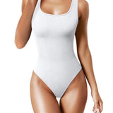 Women's Shapewear Bodysuits Sexy Ribbed Sleeveless Square Neck Tank Tops
