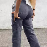 Women's Cargo Pants Hip-lifting High Waist Multi-pocket Fashionable