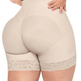 Sorelyne® High Waist Butt Lift Shaper Zipper Short With Lace Trim