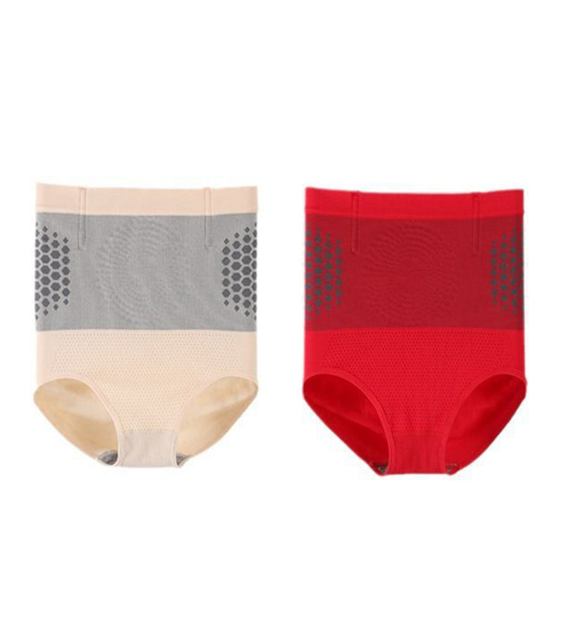 Women's Magnetic Therapy Warm Uterus Panties Seamless High Waist Abdomen Control Briefs