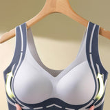 Contrasting Colors Seamless Wire Free Push Up Sleep Bra