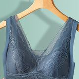 V Neck Lace Thin Anti Exposure Seamless Minimizer Vest Bra