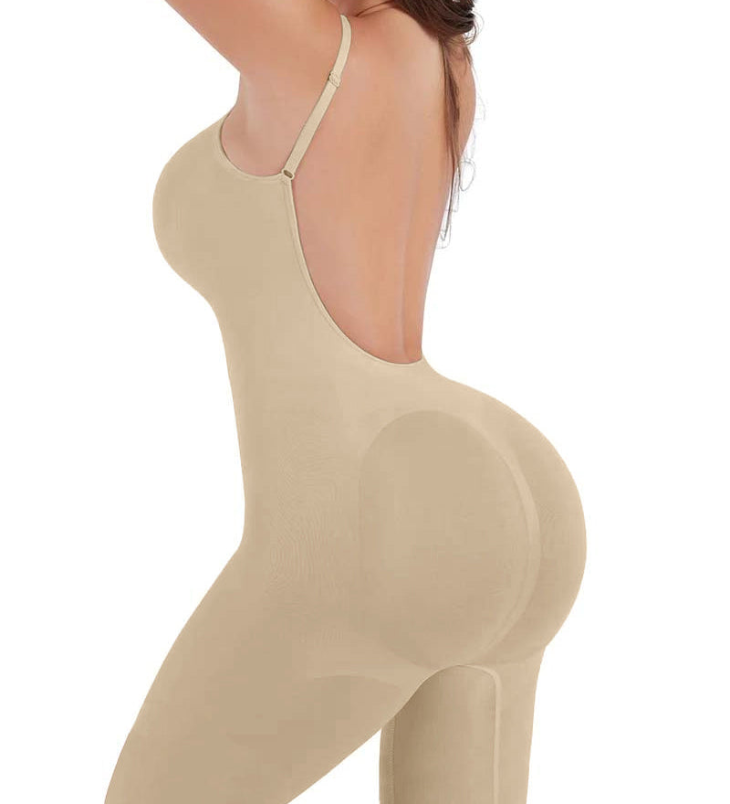 Seamless Backless Mid Length Tummy Control Shapewear Bodysuit