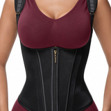 Adjustable Strap Double Compression Hourglass Zipper Waist Trainer Vest