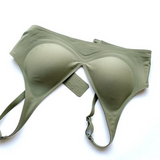 Seamless V-Neck Wireless Push Up Bra
