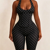 Hourglass Figure Corset Romper in Polka Dot Two Piece Set