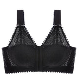 Anti-sagging Thin Minimizer Bras Full Cup Front Buckle Adjustable Wireless Lace Bra