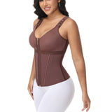 Sorelyne® Women's Boned Latex Zipper Corset Tummy Control Body Shaper Vest With Bra
