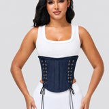 Color Block Corset Back Zipper Shaper Crop Top