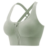 Shockproof Push Up Anti Sagging Sports Bra With Front Zipper for Women