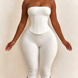 Hourglass Strapless Detachable Corset Waist CincherJumpsuit Two-Piece Set