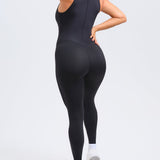 High Compression Front Zip SleevelessTummy Control Butt Lifting Shapewear Active Jumpsuit
