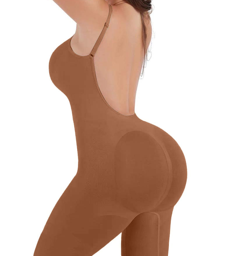 Seamless Backless Mid Length Tummy Control Shapewear Bodysuit