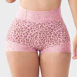 High Waist Seamlesss Leopard Print Tummy Control Butt Lifting Shaping Underwear Shorts