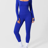 Long Sleeve Thumb Hole Tummy Control Shapewear  Jumpsuit