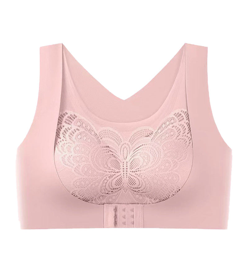 Seamless Front Buckle Push up Wireless Bra Correcting Hunchback