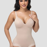 Sorelyne® Lace Trimmed Built In Bra Tummy Tuck Shapewear Bodysuit