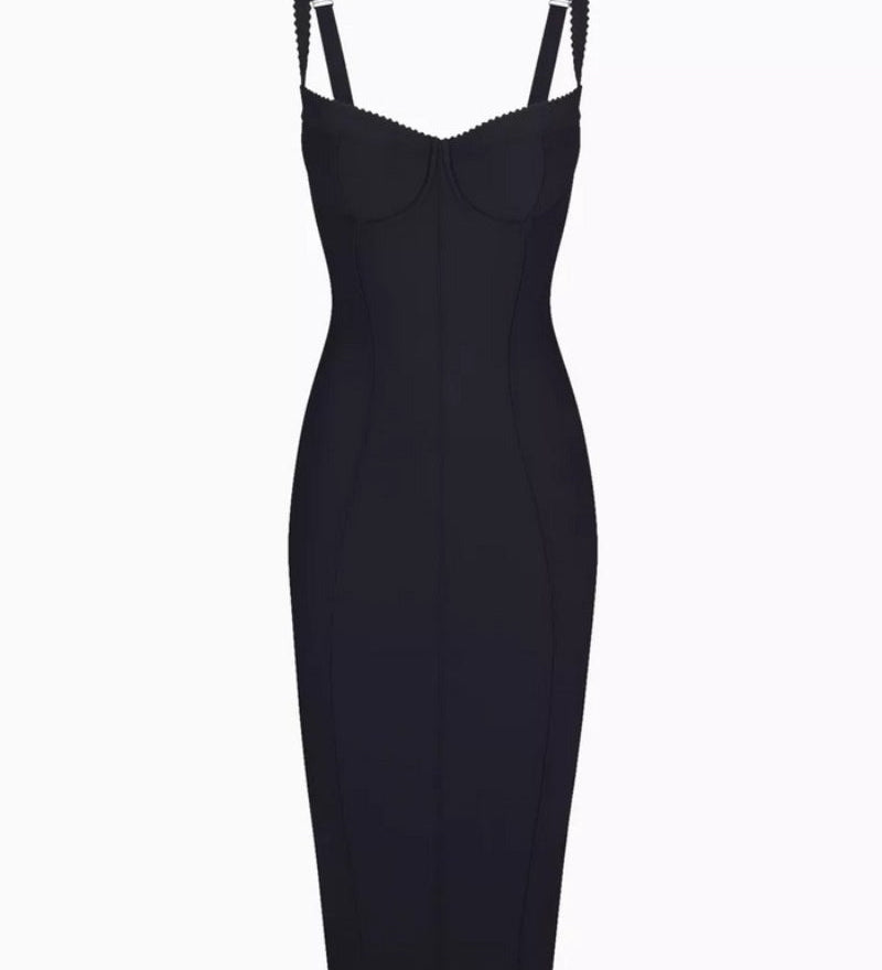 Women's Leopard Mesh-lined Underwire Cup Stretch Bodycon Midi Dress