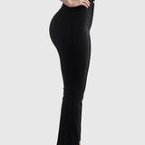High Waist Butt Lifting Solid Black Slim Fit Flare Pants