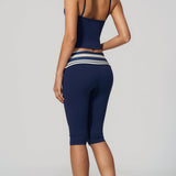Two Piece Workout Set Halter Cami Crop Top with Capri Leggings