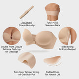Seamless Front-Closure Detachable Shoulder Strap Push-Up Bra