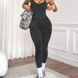 Adjustable Strap Open Back Sculpt Workout Jumpsuit