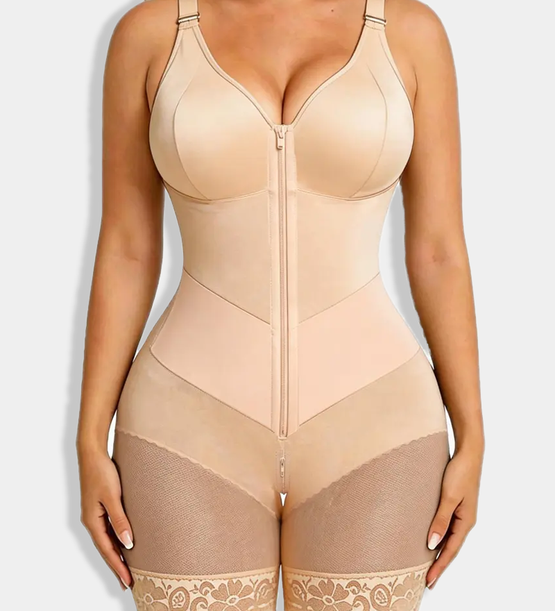 Zipper Tummy Control & Butt Lifter Shapewear Bodysuit