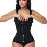 Double Compression Wide Adjustable Strap Waist Trainer Zipper Shaping Vest