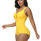 Neckband style Butt Lift One-Piece Swimsuit