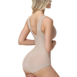 V Neck Lace Trim Sleeveless Bodysuit Tummy Control Butt Lifting Shaper