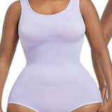 Women's Seamless Round Neck Tummy Control Briefs Bodysuit