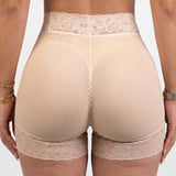 Front Hook Lace Waist Butt Lifting High Waist Shaping Shorts