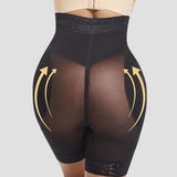 4 Row Button High Waist Hip Lift Shaping Shots With Removable Pads