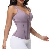 Sorelyne® Women's Boned Latex Zipper Corset Tummy Control Body Shaper Vest With Bra