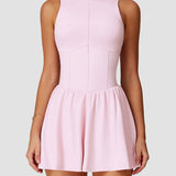 Sports Zipper Dress with Short and Pocket