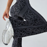 High-Waisted Leopard Print Fitness Yoga Flared Hip-Lifting Pants