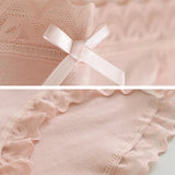 High Waisted Comfortable Cotton Breathable Panties With Lace Trim