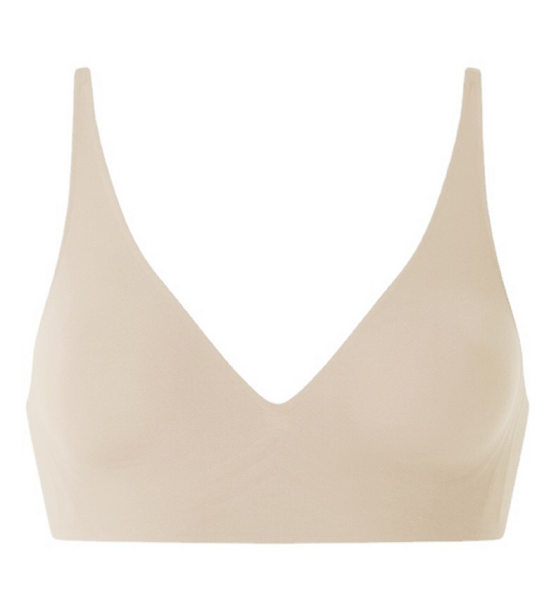 Seamless V-Neck Wireless Push Up Bra