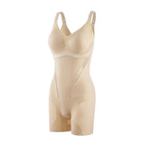 Seamless Adjustable Strap V Neck Mid Thigh Full Body Shaping Bodysuit