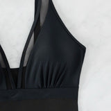 Sexy Deep V Mesh Backless One Piece Shapewear Swimsuit
